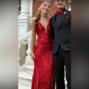 Elegant Red Evening Gown